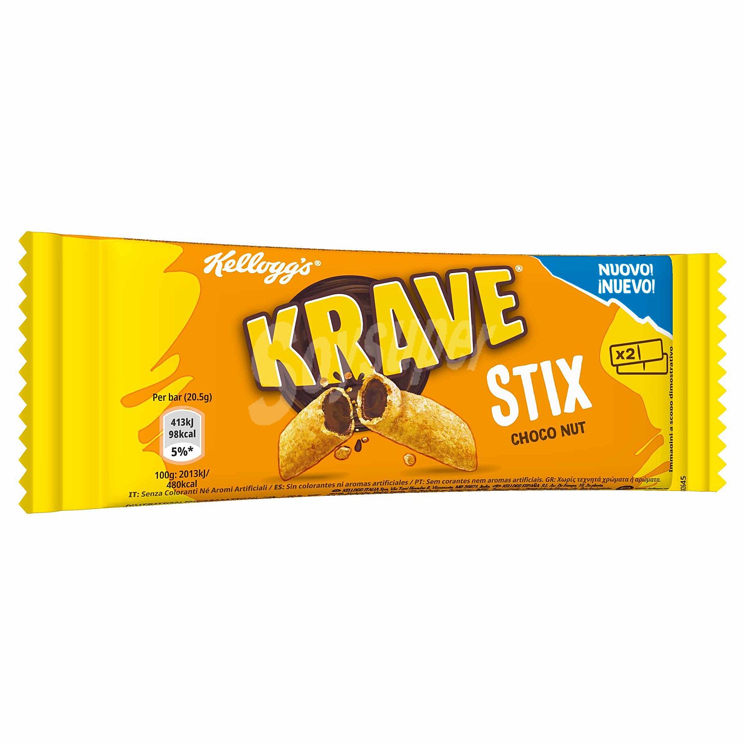 Barritas krave de chocolate y avellanas bolsa 30 gr