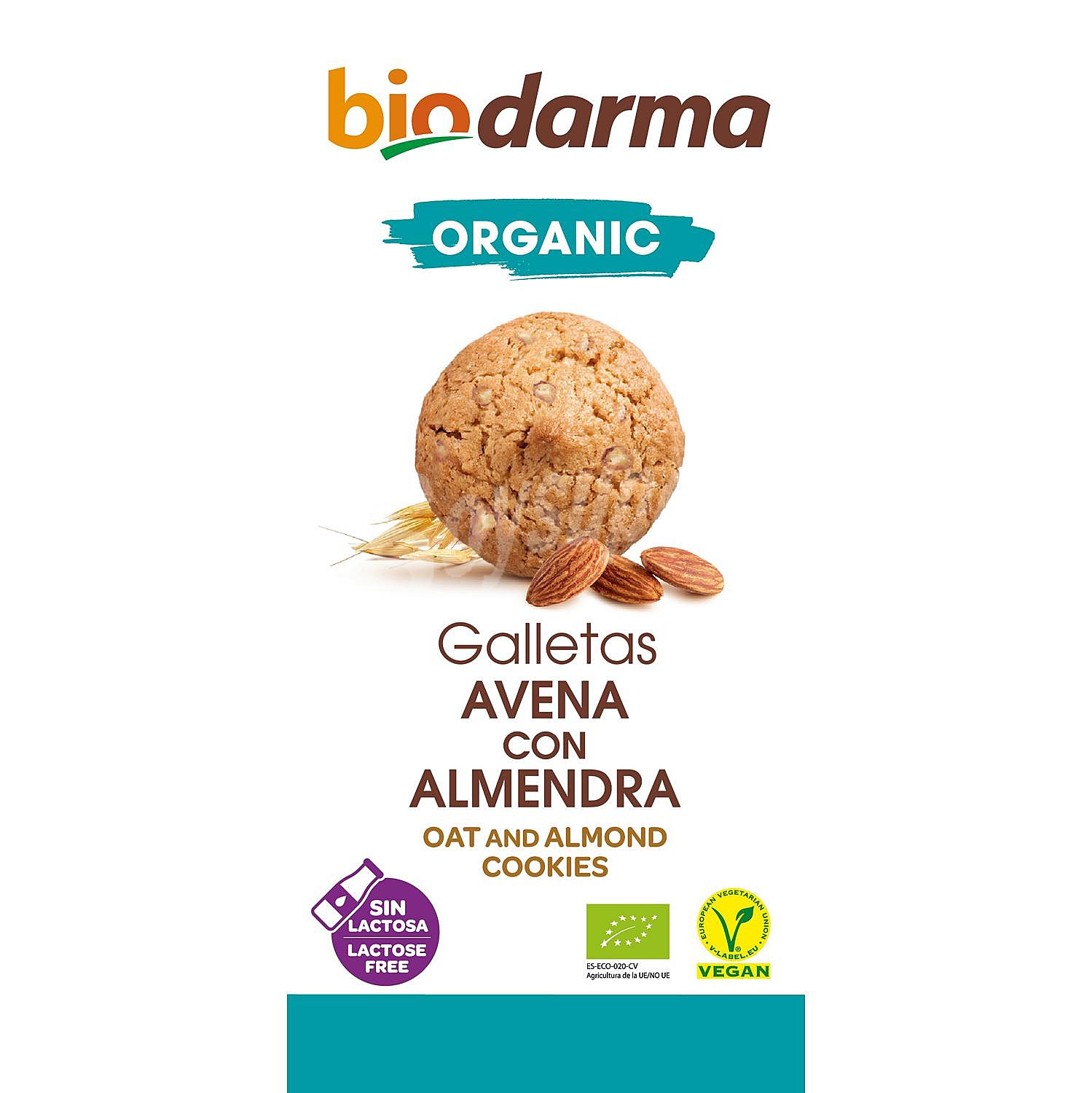 Galletas con avena y almendra ecológicas Bio Darma sin lactosa