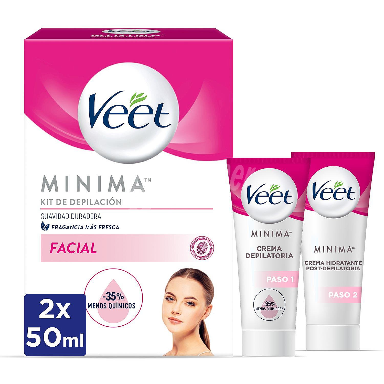 Kit de crema depilatoria facial Minima