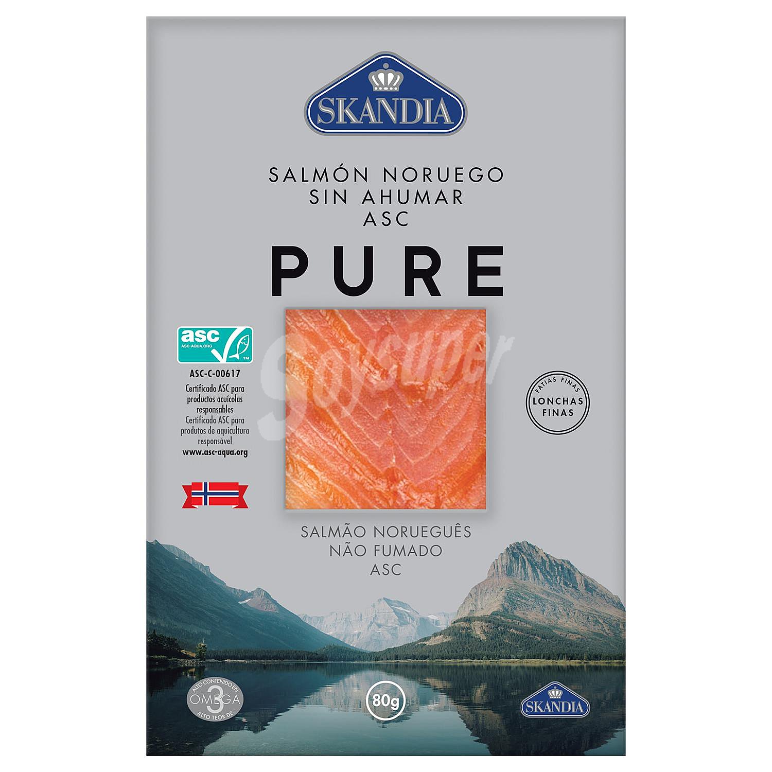 Salmón noruego sin ahumar asc pure Skandia sin gluten