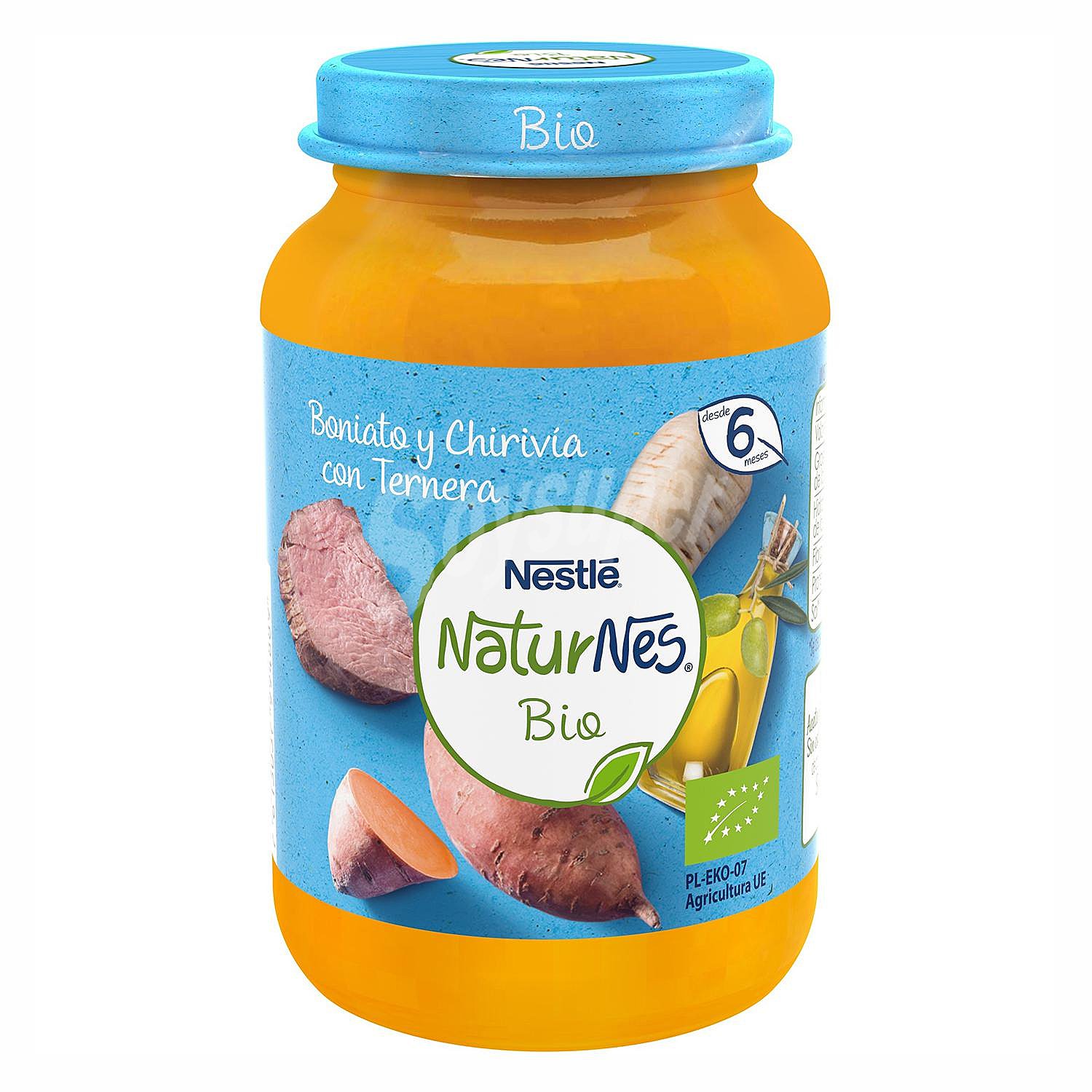 Tarrito de boniato y chirivia con ternera, a partir de 6 meses nestle Naturnes bio