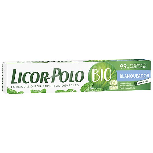 Licor DEL polo Pasta de dientes blanqueadora con un 99% de ingredientes de origen natural licor DEL polo Bio