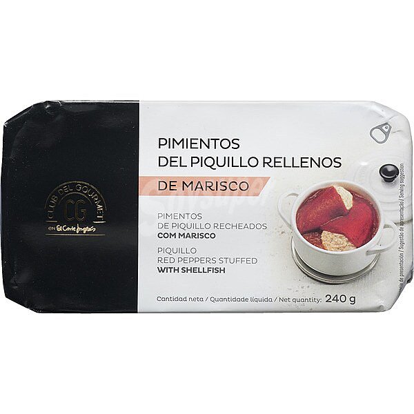 Pimientos rellenos de marisco lata 240 g