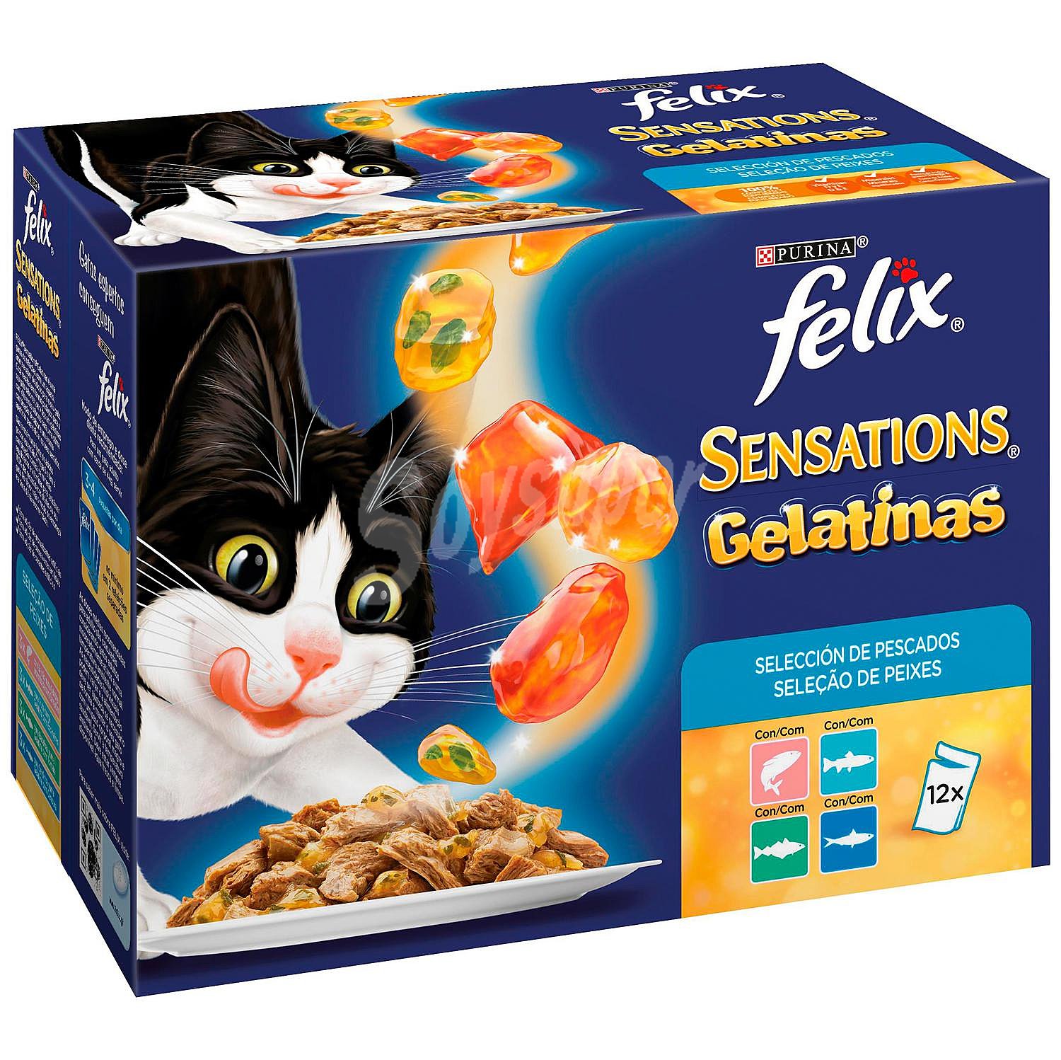 Comida húmeda surtido de pescados para gato Sensations Gelatina Selección