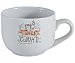 Taza jumbo de gres blanca con diseño enjoy, , actuel