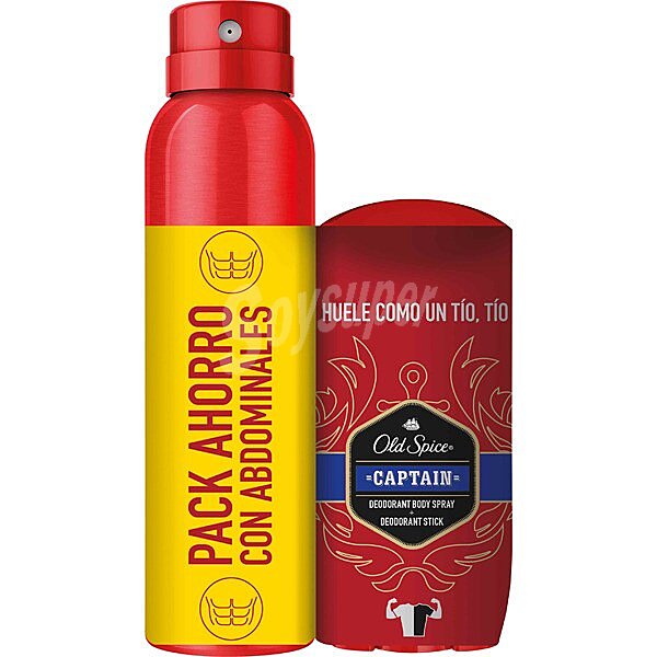 Desodorante Captain en stick envase 50 ml + desodorante aerosol Captain