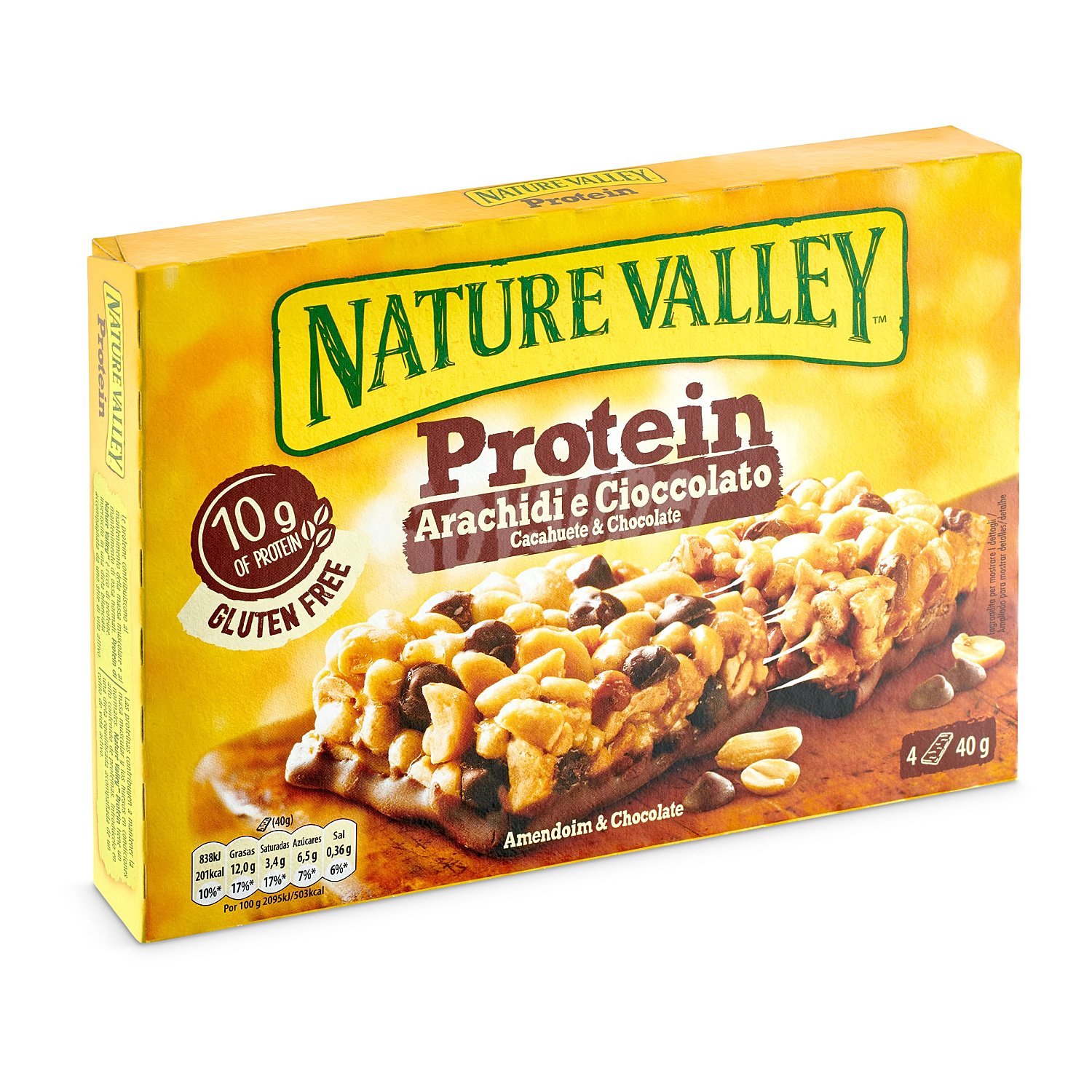 Barritas proteicas de cacahuete y chocolate Nature valley