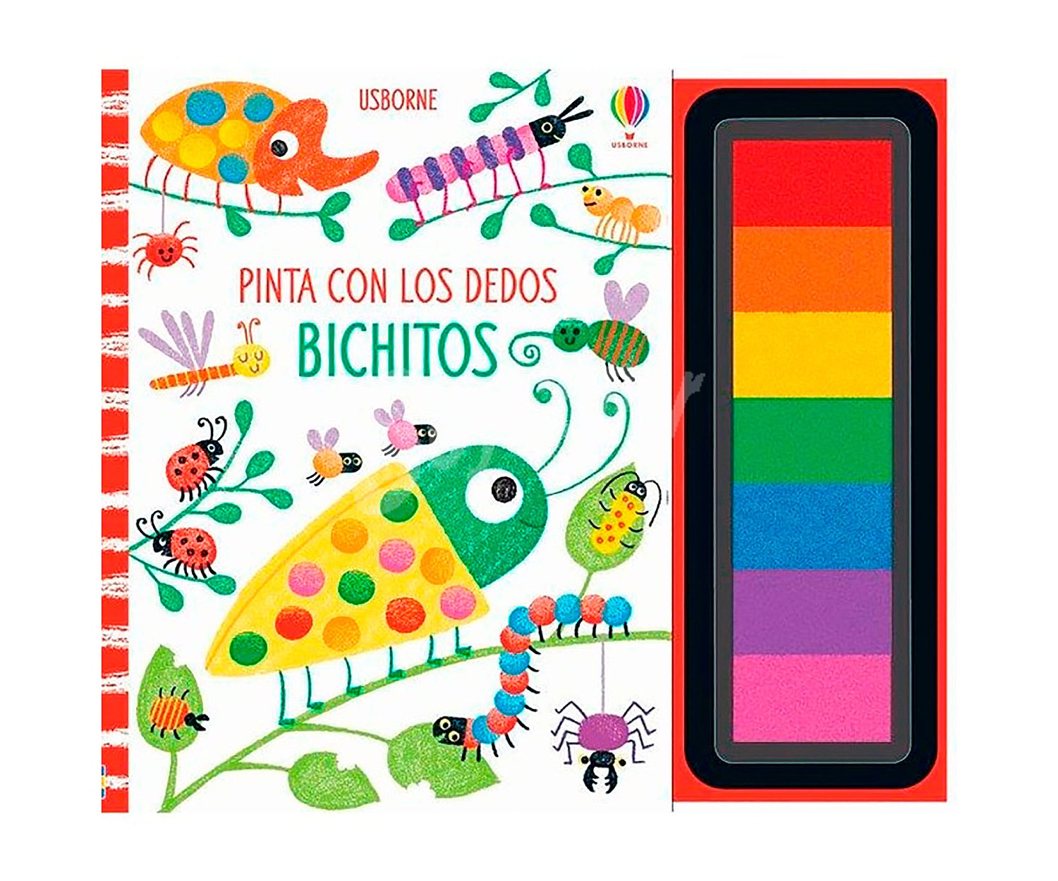 Pinta con los dedos: Bichitos, fiona watt. Género: infantil, colorear. Editorial Usborne.