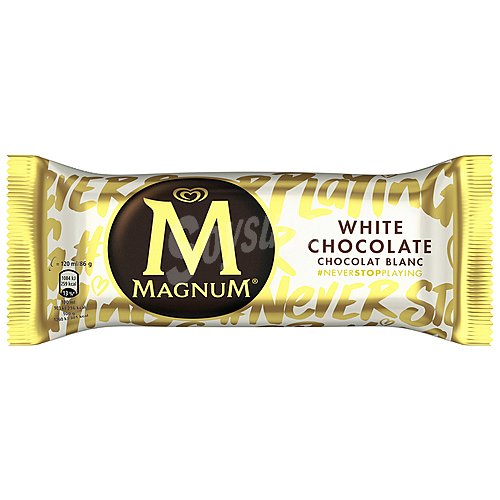 Magnum Bombón helado de vainilla recubierto de chocolate blanco magnum de Frigo