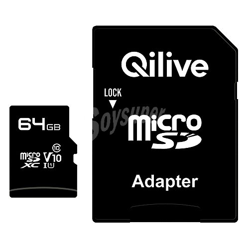 Tarjeta de memoria qilive microsdhc 64GB, clase 10, para , adaptador SD