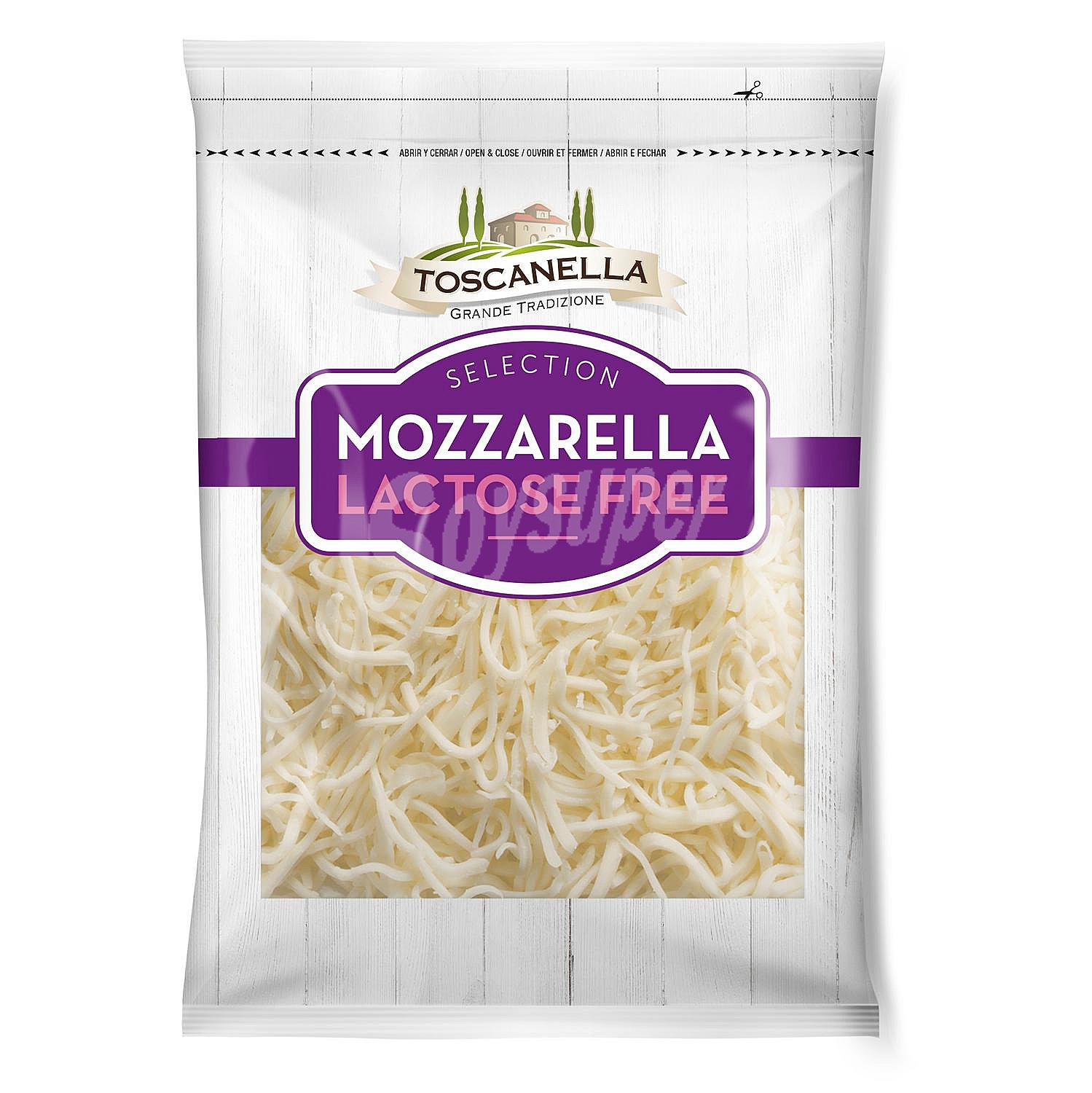 Queso rallado mozzarella Toscanella sin lactosa