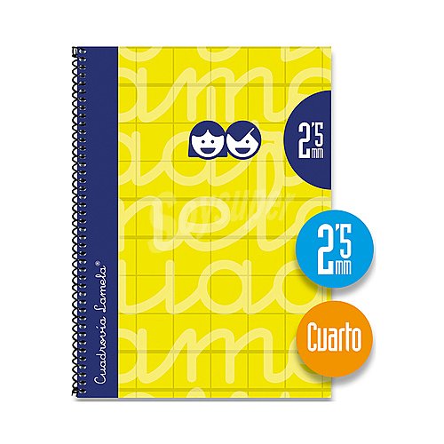 Cuaderno espiral cuadrovia de cuadro 2,5 milímetros con 80 hojas, editorial lamela