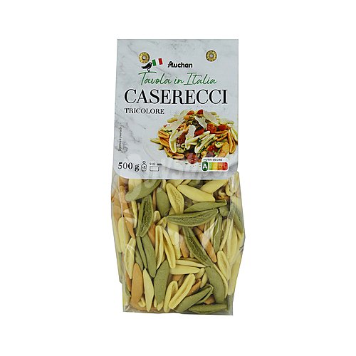 Producto alcampo Pasta tricolor Casereccis con espinacas y tomate producto alcampo