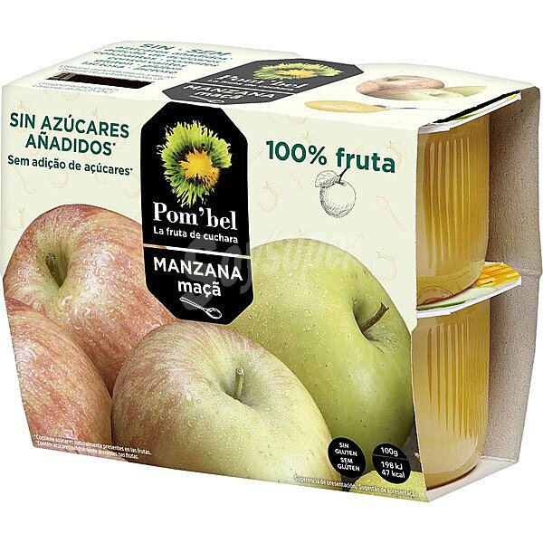 Compota de manzana 100% fruta sin gluten