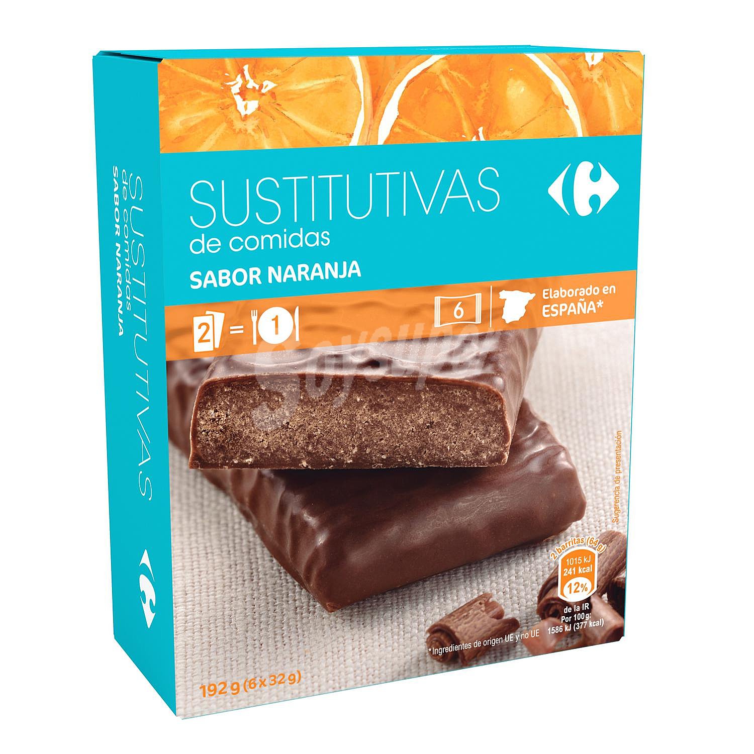 Barritas sustitutivas sabor naranja Carrefour