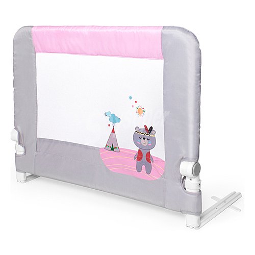 Barrera de cama, 90 cm, interbaby, color gris y rosa