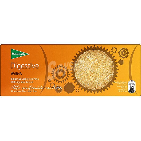 galletas Digestive de avena fuente de fibra paquete 425 g