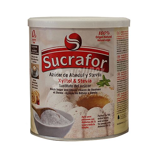 Sucrafor Edulcorante a base de Xilitol (azúcar de Abedul) y Stevia sucrafor