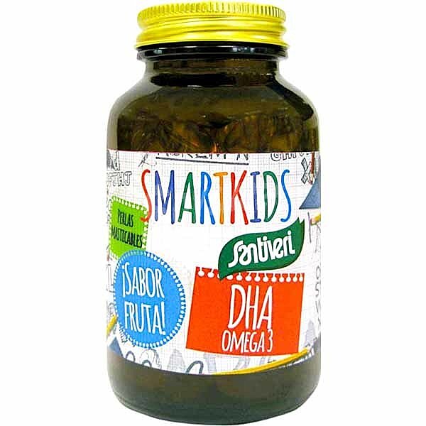 DHA omega 3 sabor fruta 60 perlas masticables para niños