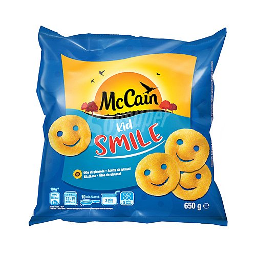 Mccain Patatas prefritas ultracongeladas, con forma de caritas sonrientes mccain Kids smile