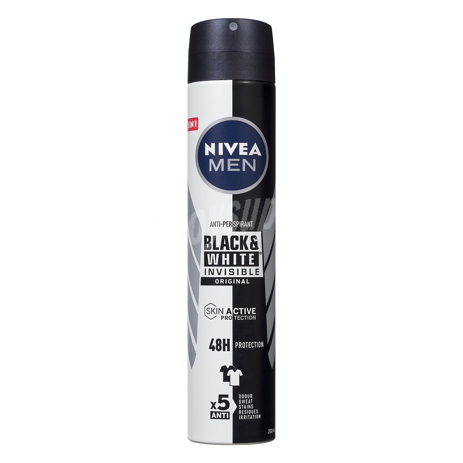 Desodorante spray para hombre con fórmula de secado rápido nivea Men original black & white