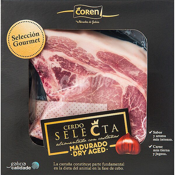 Coren chuletón Madurado Dry Aged de cerdo peso aproximado con alimentación natural con castañas