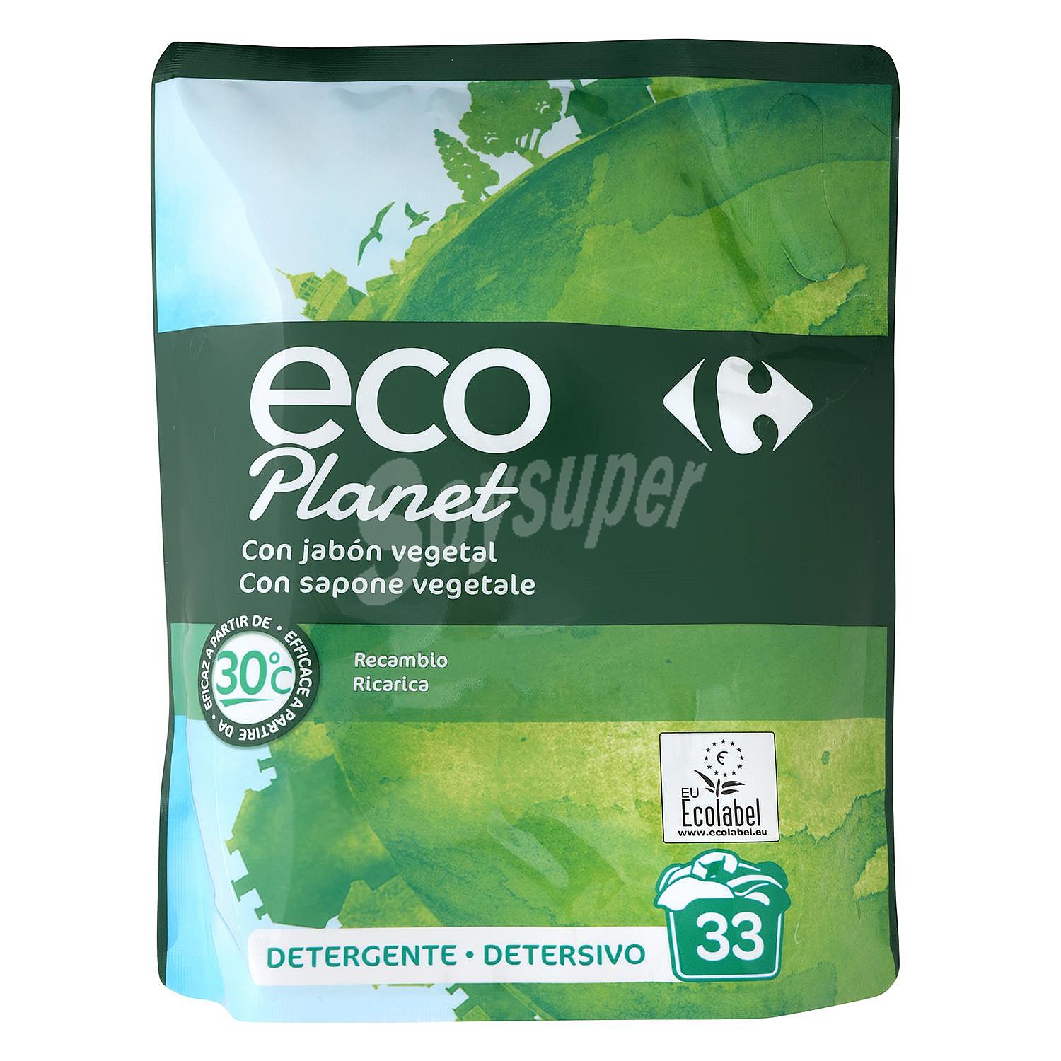 Detergente liquido con jabón vegetal recambio Eco Planet Carrefour