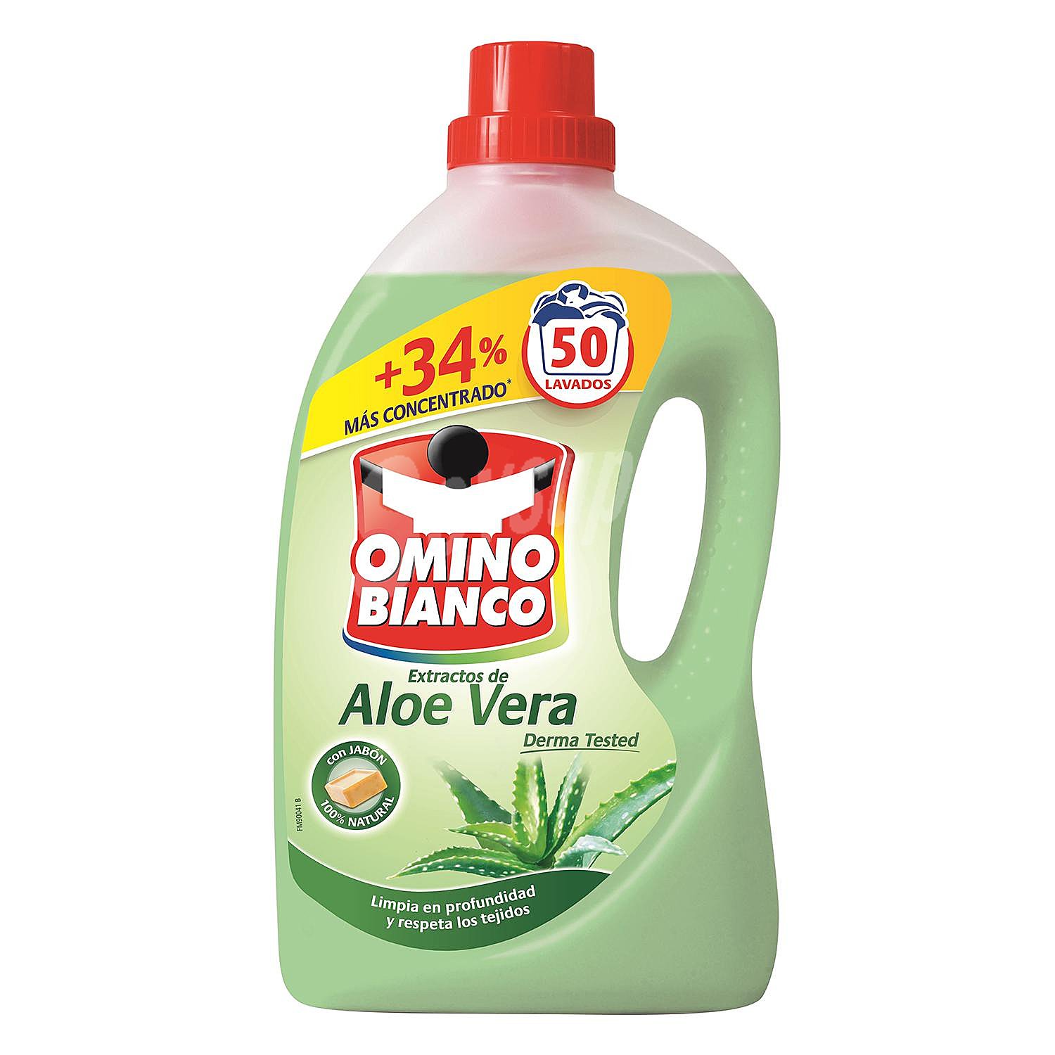 Detergente líquido con extractos de aloe vera Omino Bianco