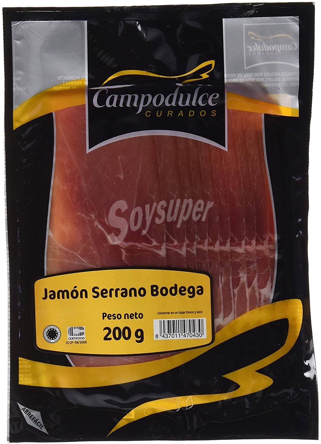 Jamón serrano bodega en lonchas