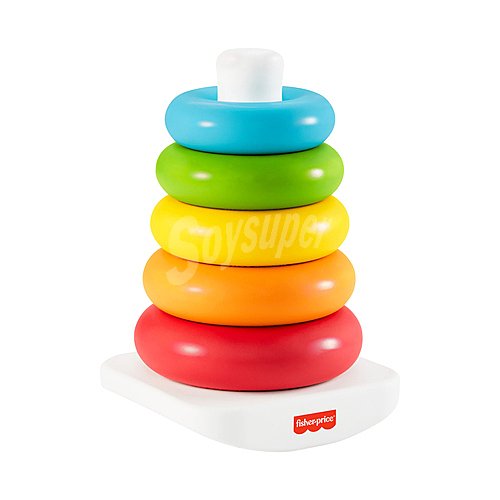 Pirámide balanceante de aros encajables de colores, fisher price