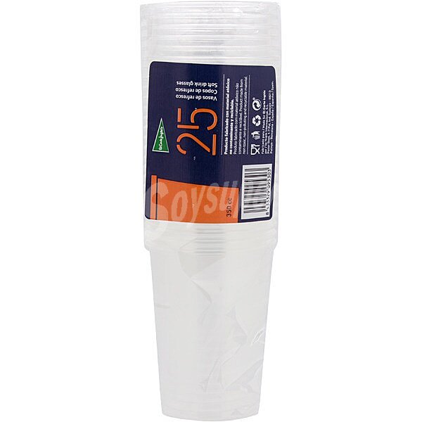 Vaso transparente de refresco capacidad de 35 cl 