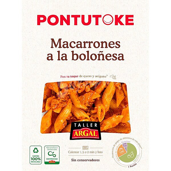 Pontutoke macarrones a la boloñesa