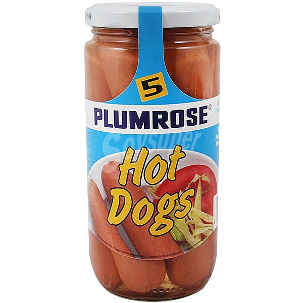 Salchichas hot dogs frasco 250 g neto escurrido