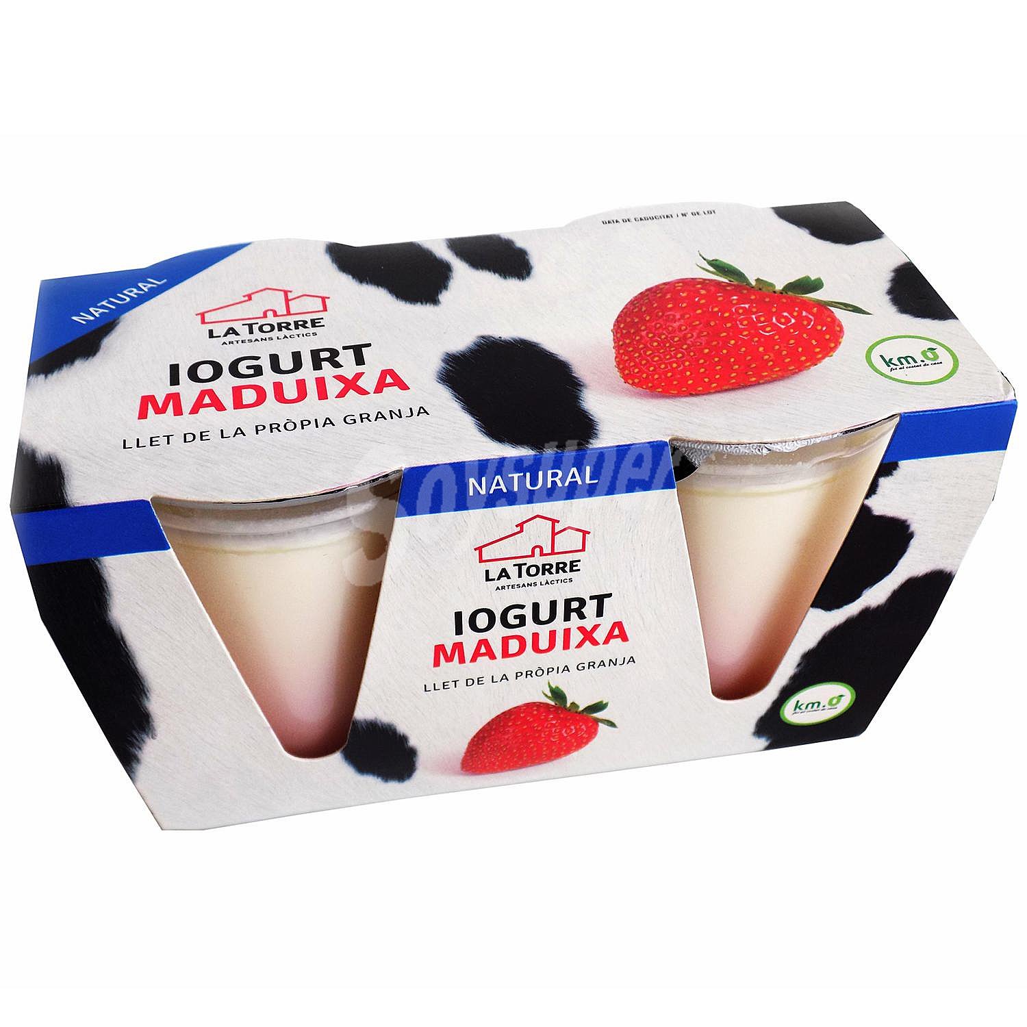 Yogur natural de fresa La Torre sin gluten