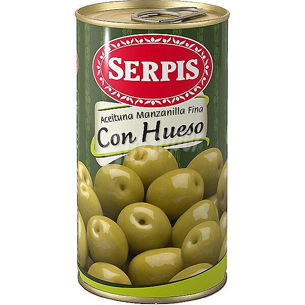 Aceitunas verdes manzanilla con hueso Serpis