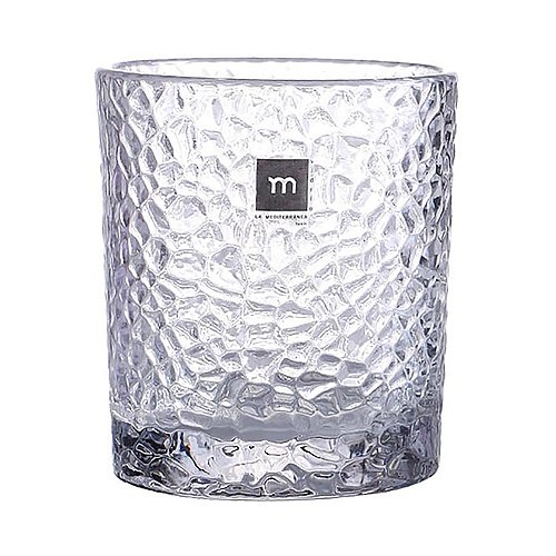 Vaso de vidrio con relieve exterior Festo Claro, , LA mediterránea