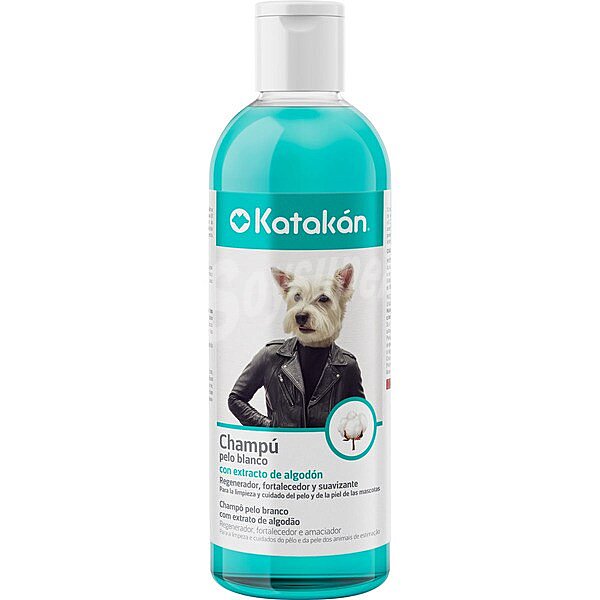 Champú para perros con pelo blanco con extractos de algodón