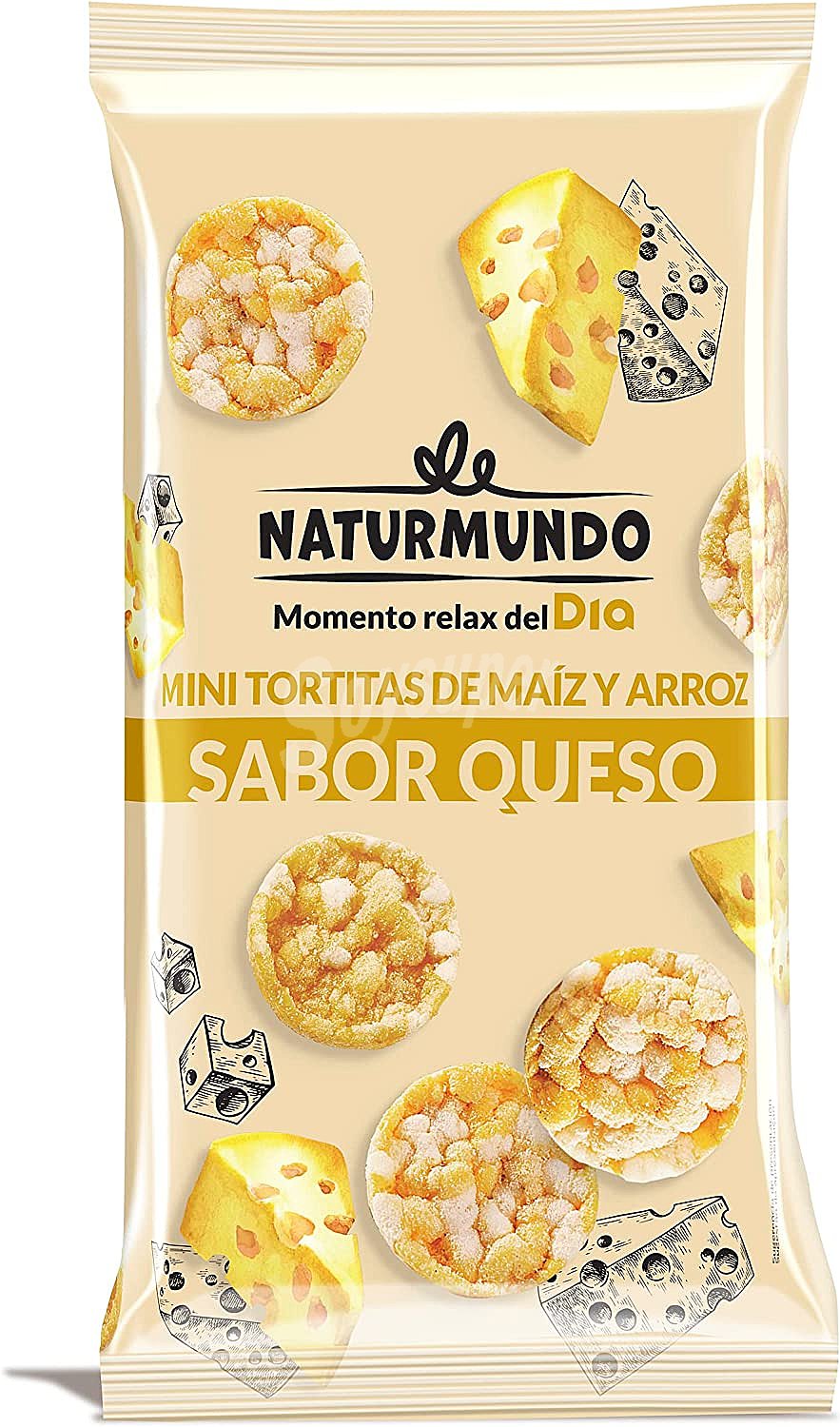 Mini tortitas de maíz y arroz sabor queso Naturmundo