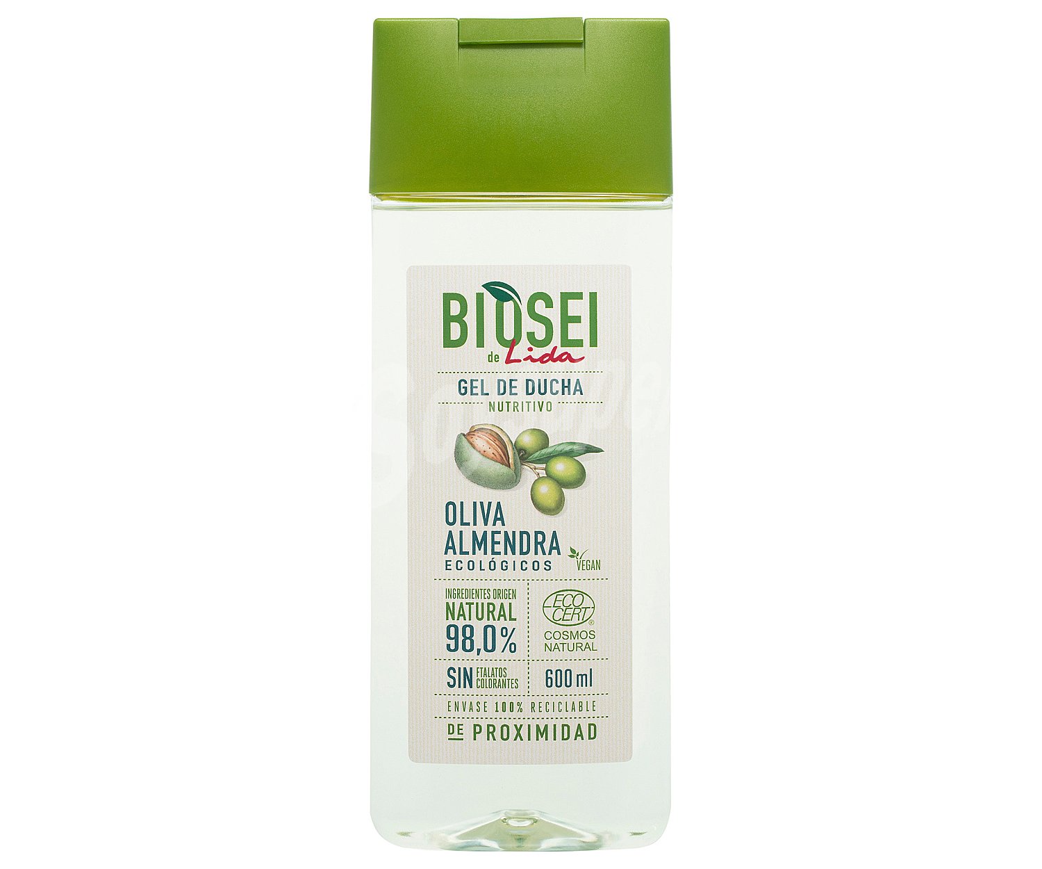 Gel nutritivo para baño o ducha, con un 98% de ingredientes de origen natural