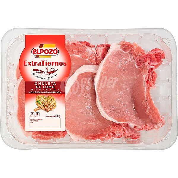 Chuleta de lomo de cerdo extratierna