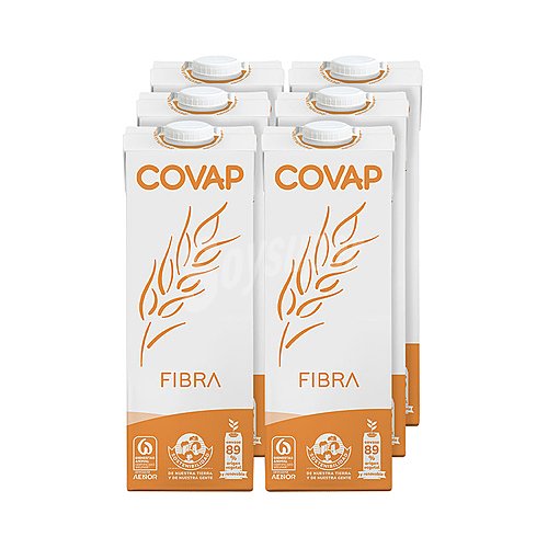 Covap Leche semidesnadata, sin gluten y enriquecida con fibra covap