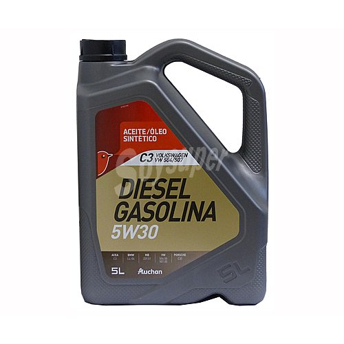 Aceite sintético pata vehículos con motor gasolina o diésel producto alcampo C3