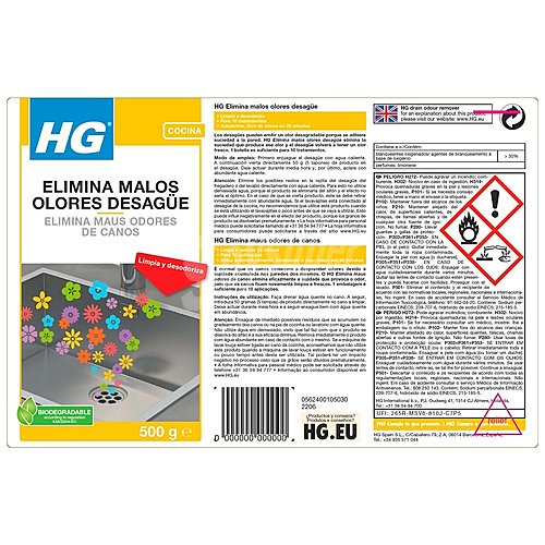 HG Eliminador malos olores en el desagúe HG