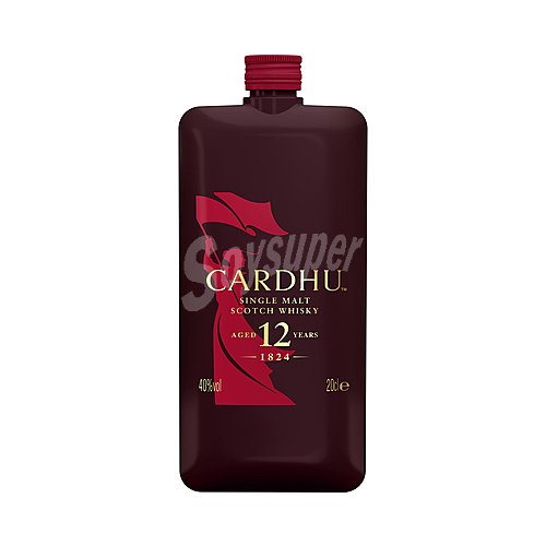 Cardhu Whisky single malt, destilado, envejecido (12 años) y embotellado en Escocia cardhu