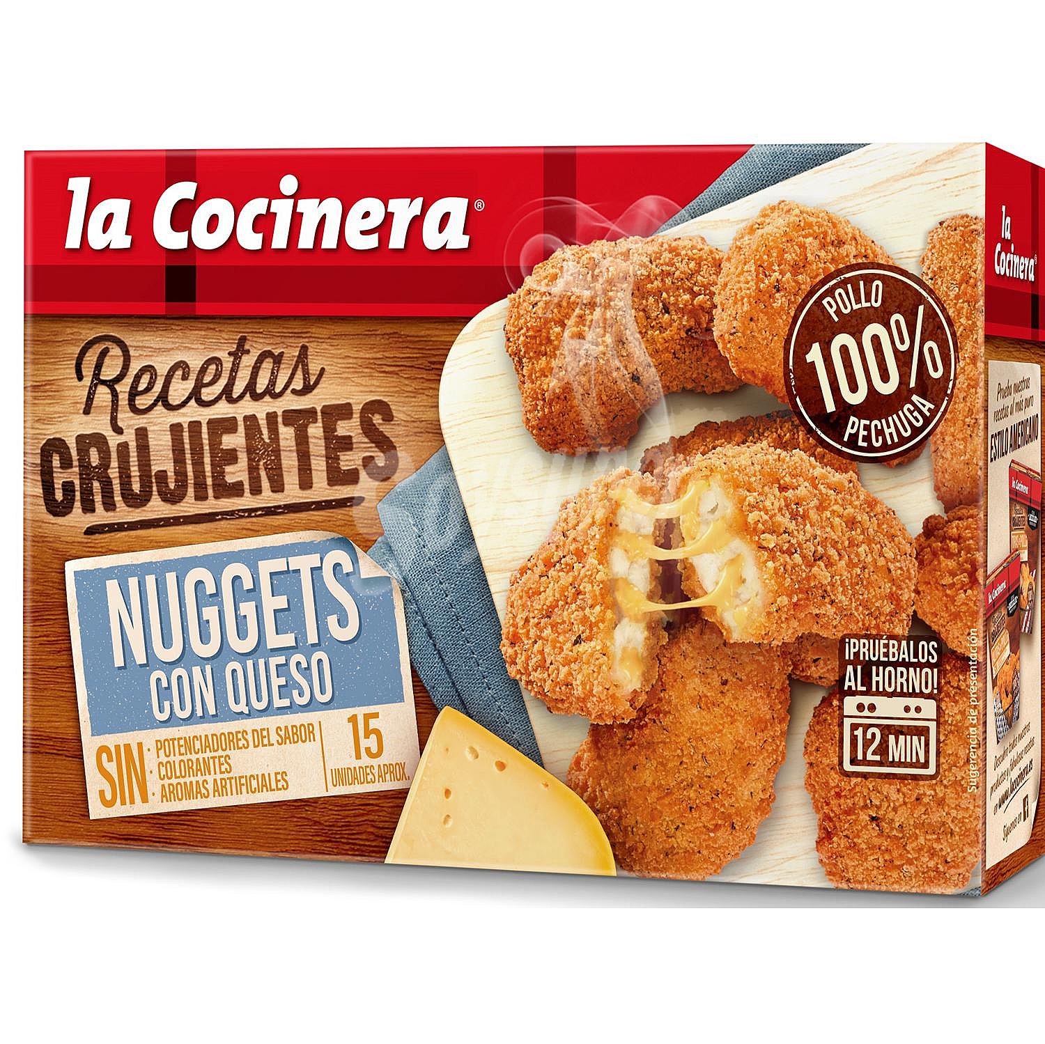 Nuggets de pollo (pollo rebozado) con queso