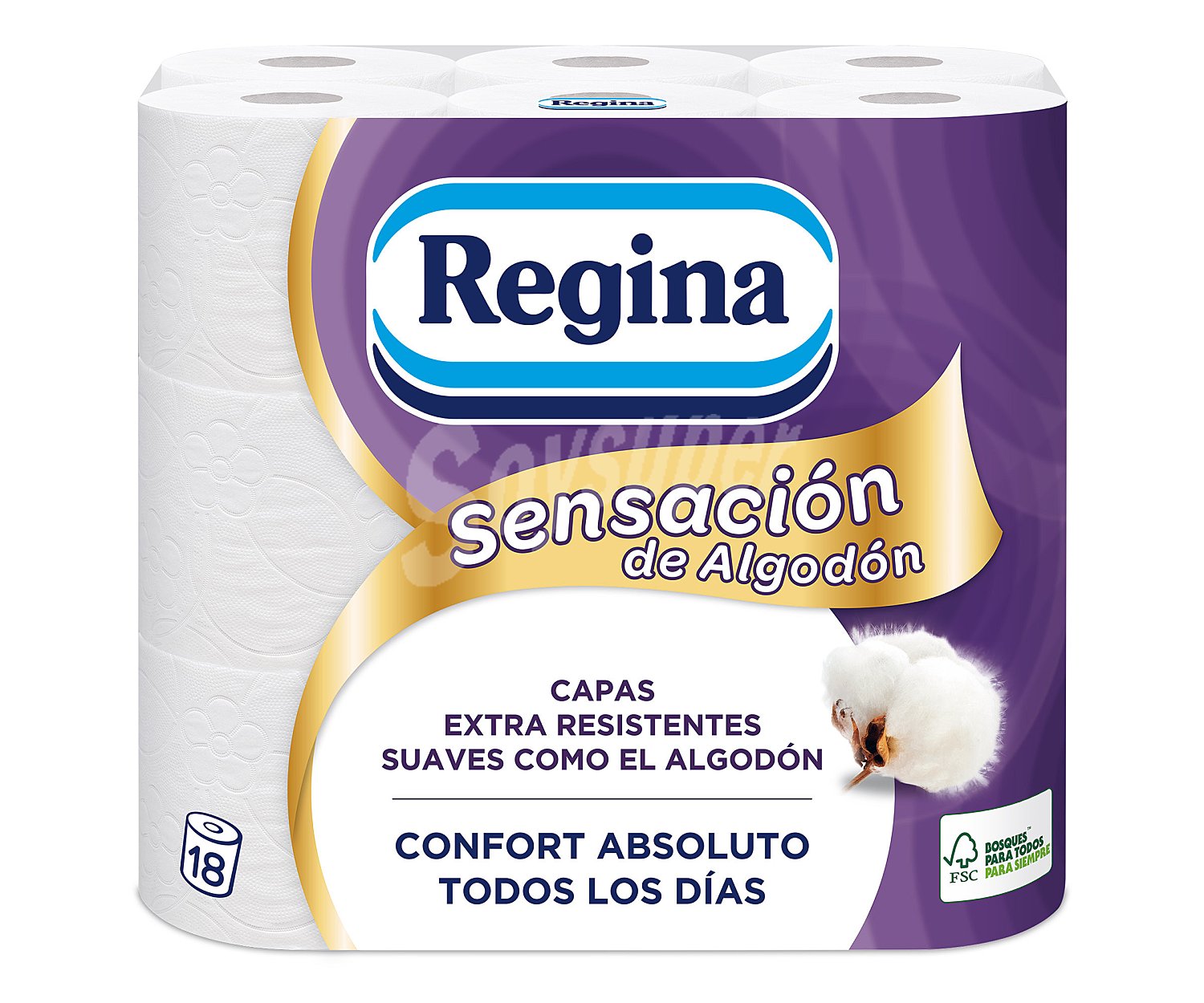 Papel higiénico Sensación de algodón 3 capas