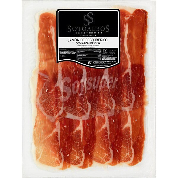 Jamon de cebo iberico 50% raza iberica sobre 100 g