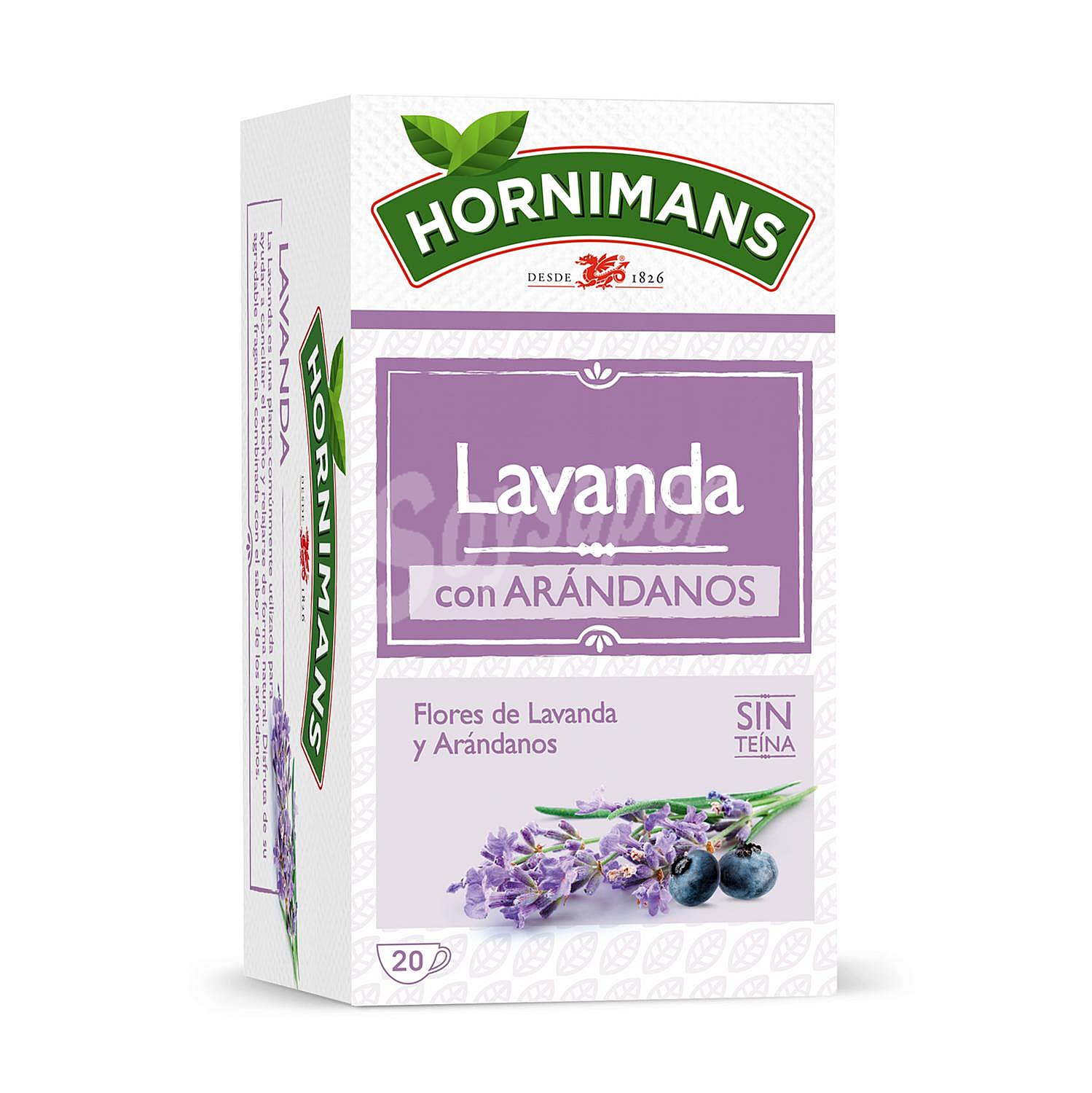 Infusión de flores de lavanda y arándanos sinteína