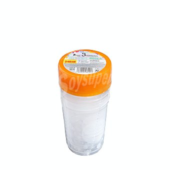 Recipiente plastico multiusos redondo 240 ml (rosca)