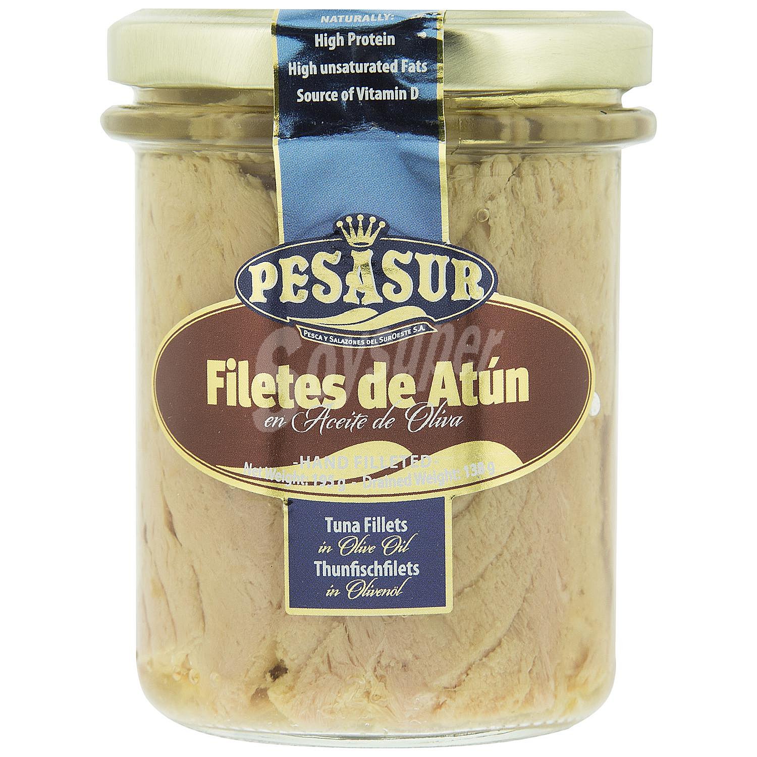 Filetes de atún en aceite de oliva Pesasur